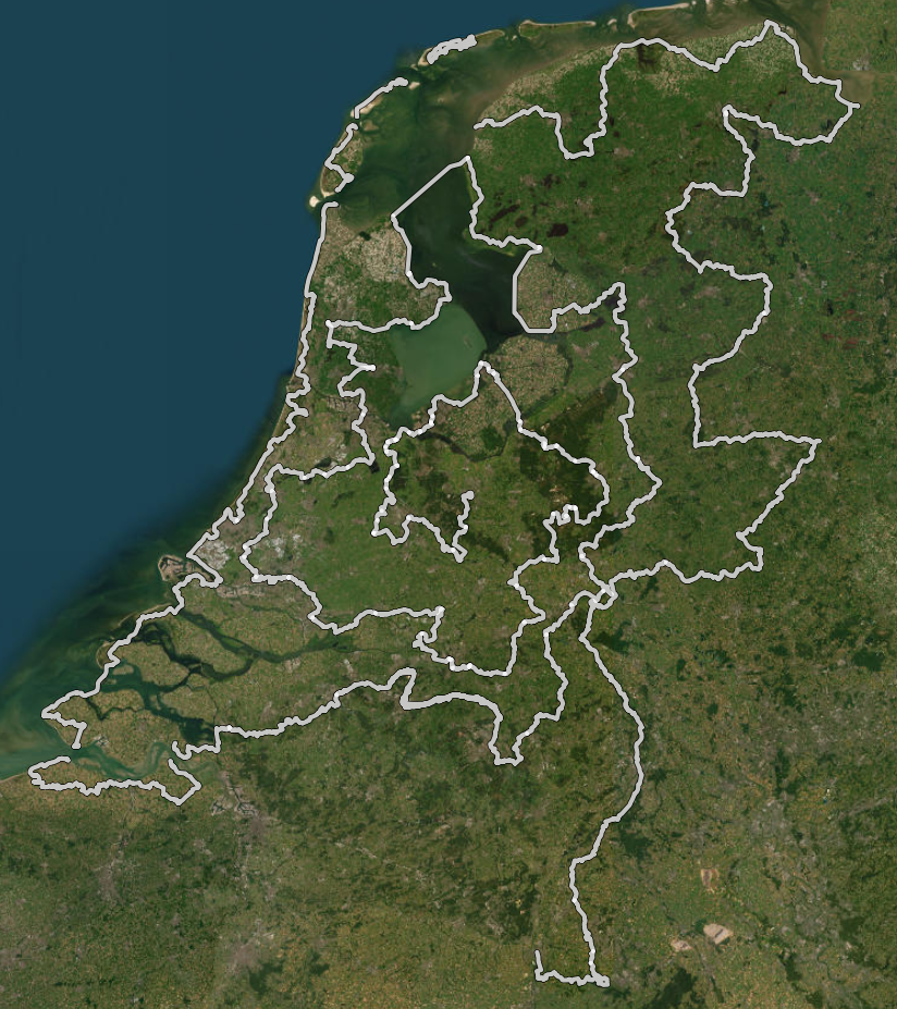 De route van het Spiraalpad over de kaart van Nederland